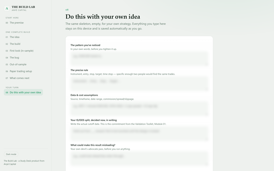 The fill-in worksheet