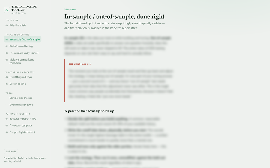 The in-sample out-of-sample module